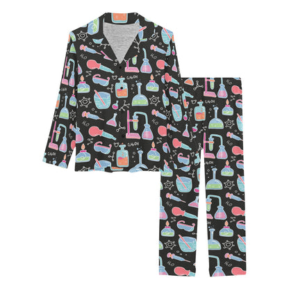 Chemical Pattern Print Design 06 Women's Long Pajama Set