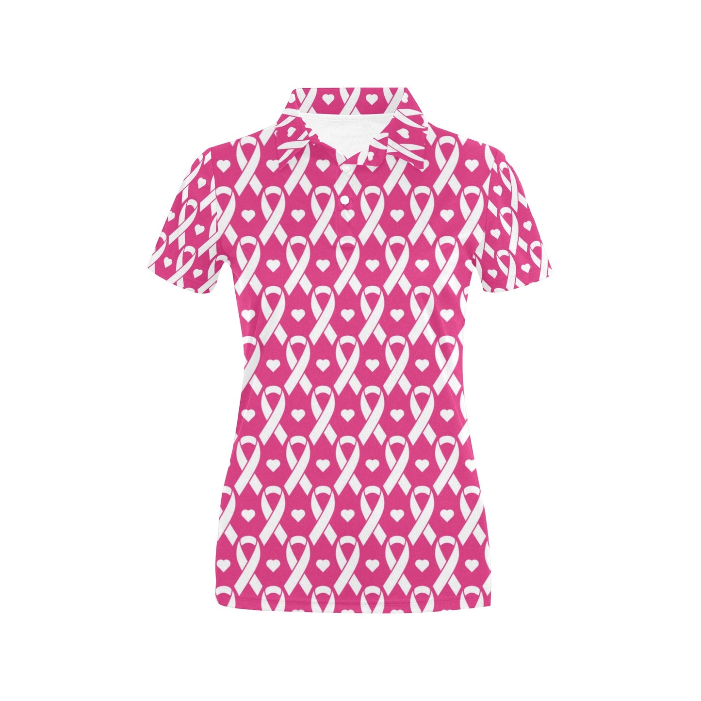 Breast cancer Pattern Print Design 05 Women's Polo Shirt