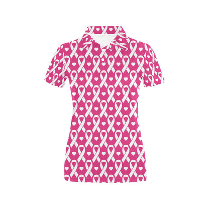 Breast cancer Pattern Print Design 05 Women's Polo Shirt