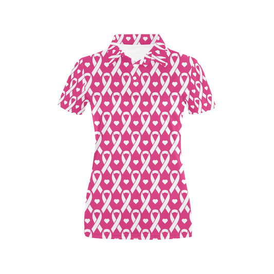 Breast cancer Pattern Print Design 05 Women's Polo Shirt
