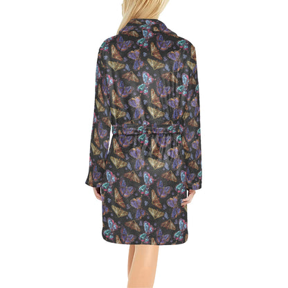 Butterfly Pattern Print Design 013 Women's Fleece Robe