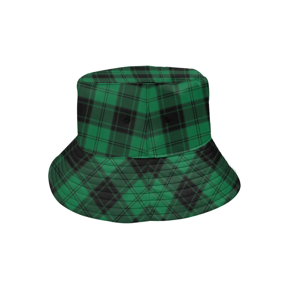 Tartan Green Print Design LKS302 Unisex Bucket Hat
