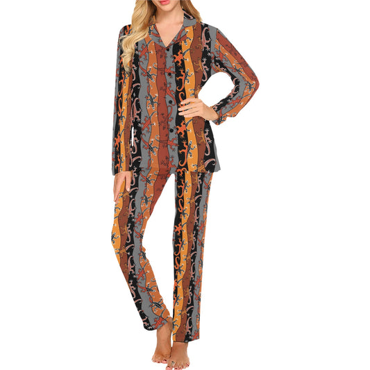 lizard Print Design LKS403 Women's Long Pajama Set