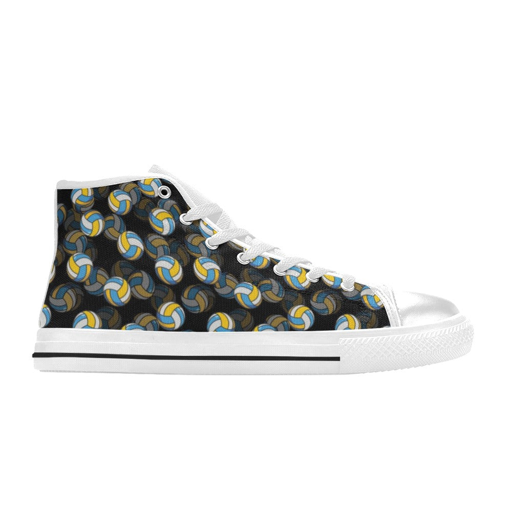 Volleyball Print Design LKS302 Men's High Top Canvas Shoes