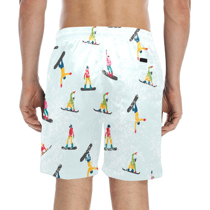 Snowboard Print Design LKS304 Men's Swim Trunks Beach Shorts