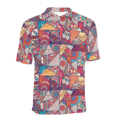 Patchwork Print Design LKS401 Men Polo Shirt