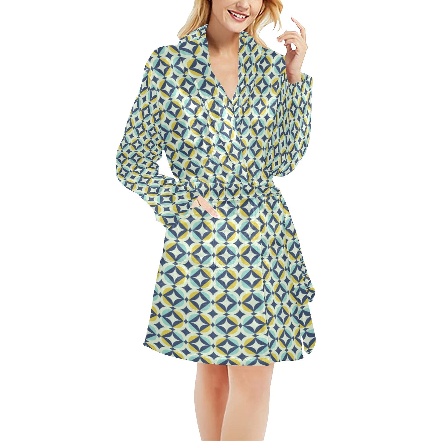 Swedish Design Pattern Women's Fleece Robe