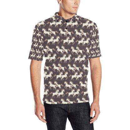 Horse Print Design LKS304 Men Polo Shirt