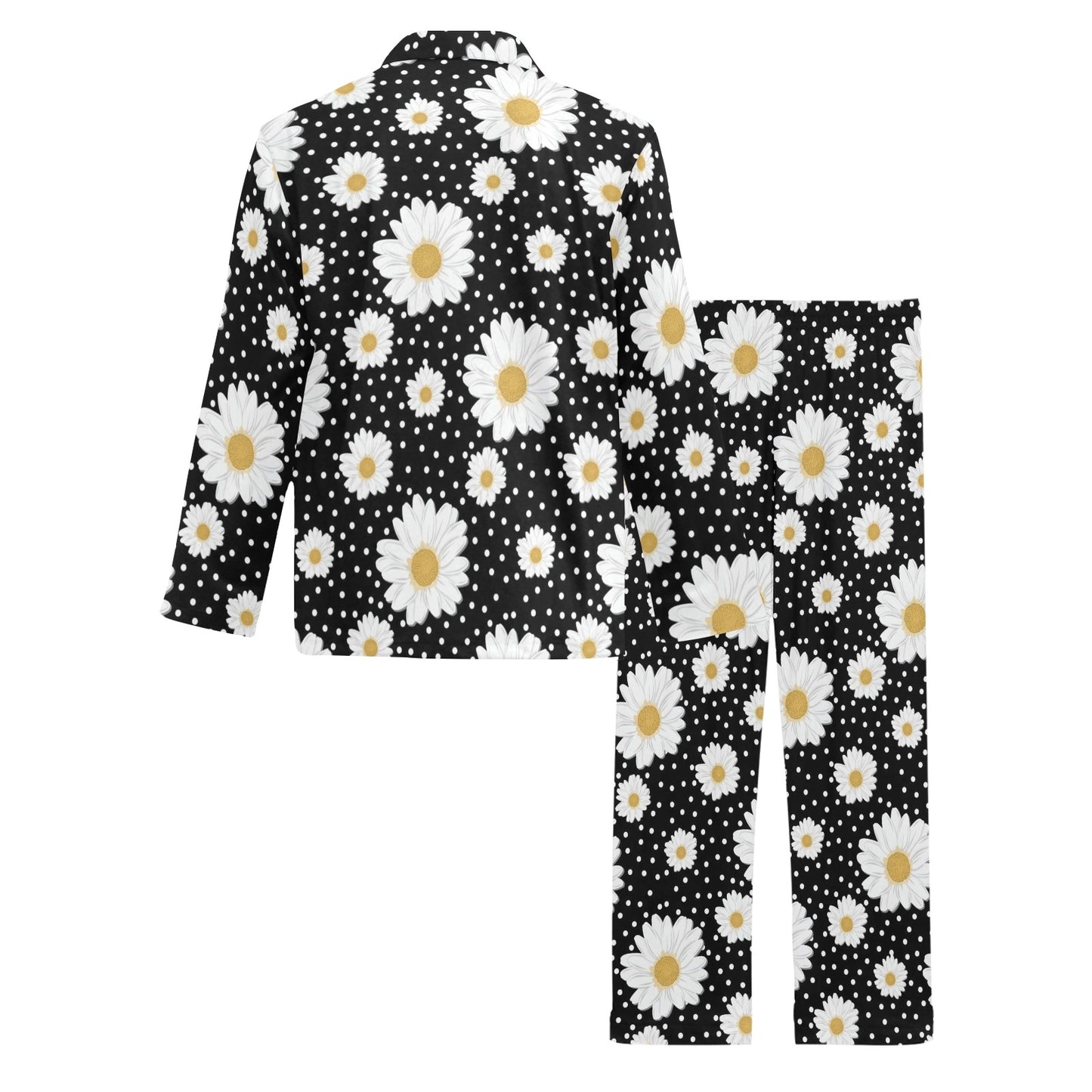 Daisy Pattern Print Design DS02 Men's Long Pajama Set