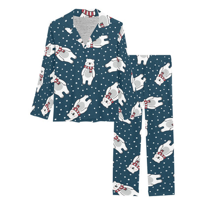 Polar Bear Pattern Print Design PB05 Women's Long Pajama Set
