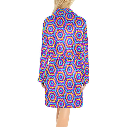 Optical illusion Techno Movement Women's Fleece Robe