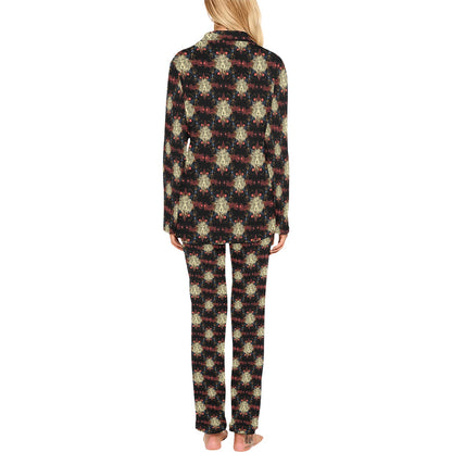 Zodiac Leo Pattern Design Print Women's Long Pajama Set