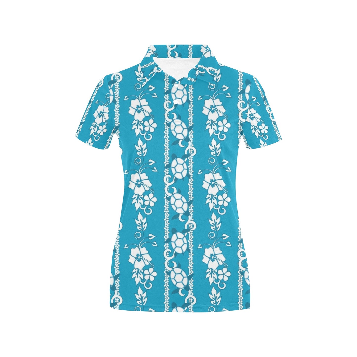 Hawaiian Themed Pattern Print Design H025 Women's Polo Shirt