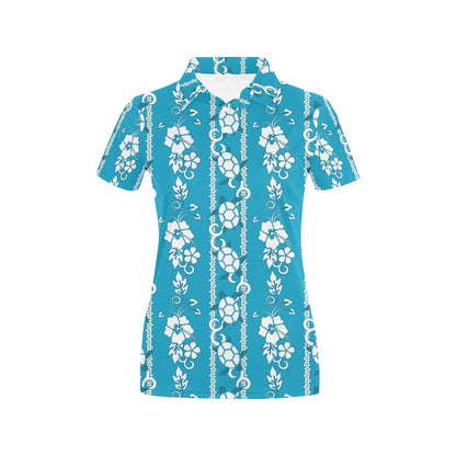 Hawaiian Themed Pattern Print Design H025 Women's Polo Shirt