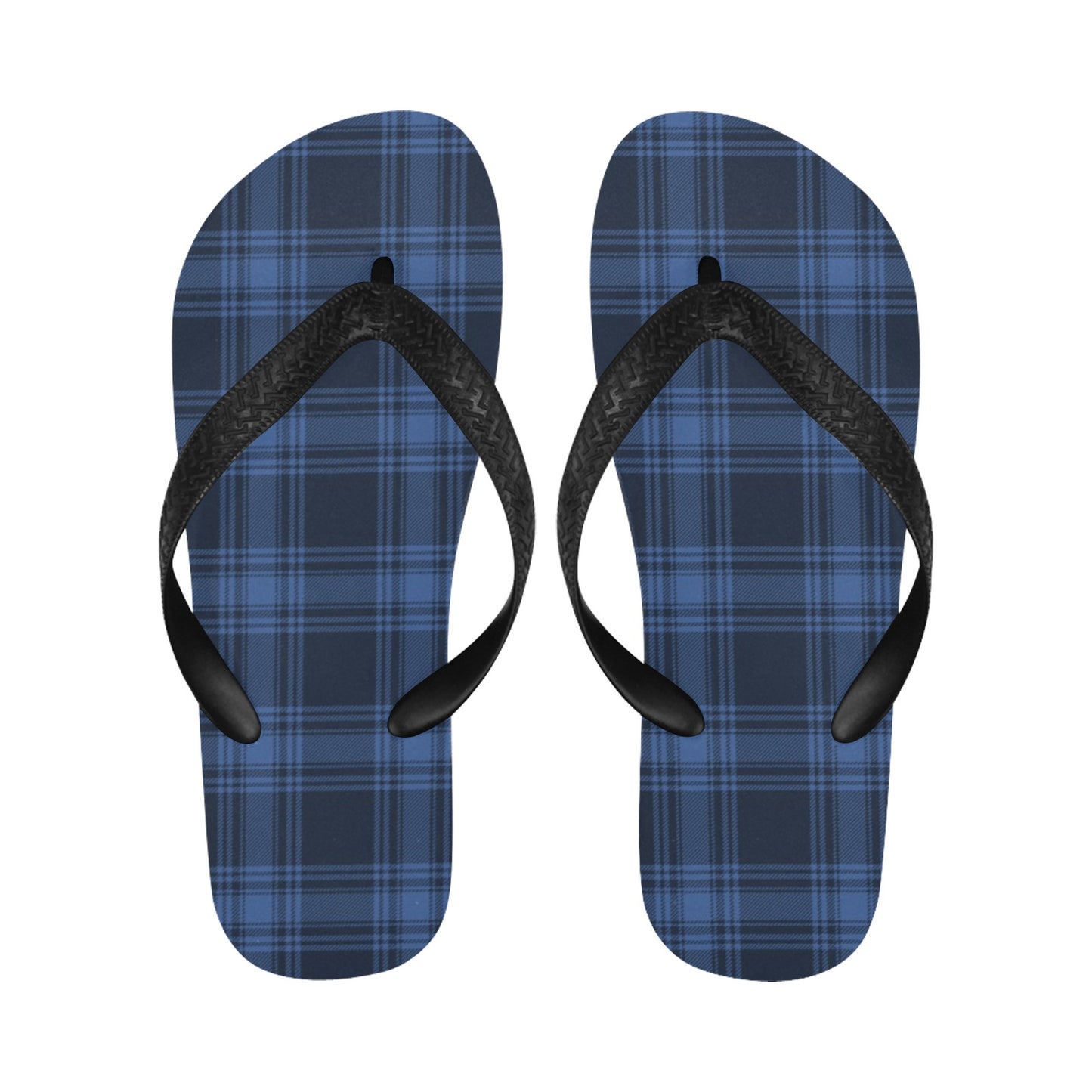 Tartan Blue Print Design LKS304 Flip Flops