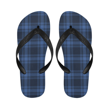 Tartan Blue Print Design LKS304 Flip Flops