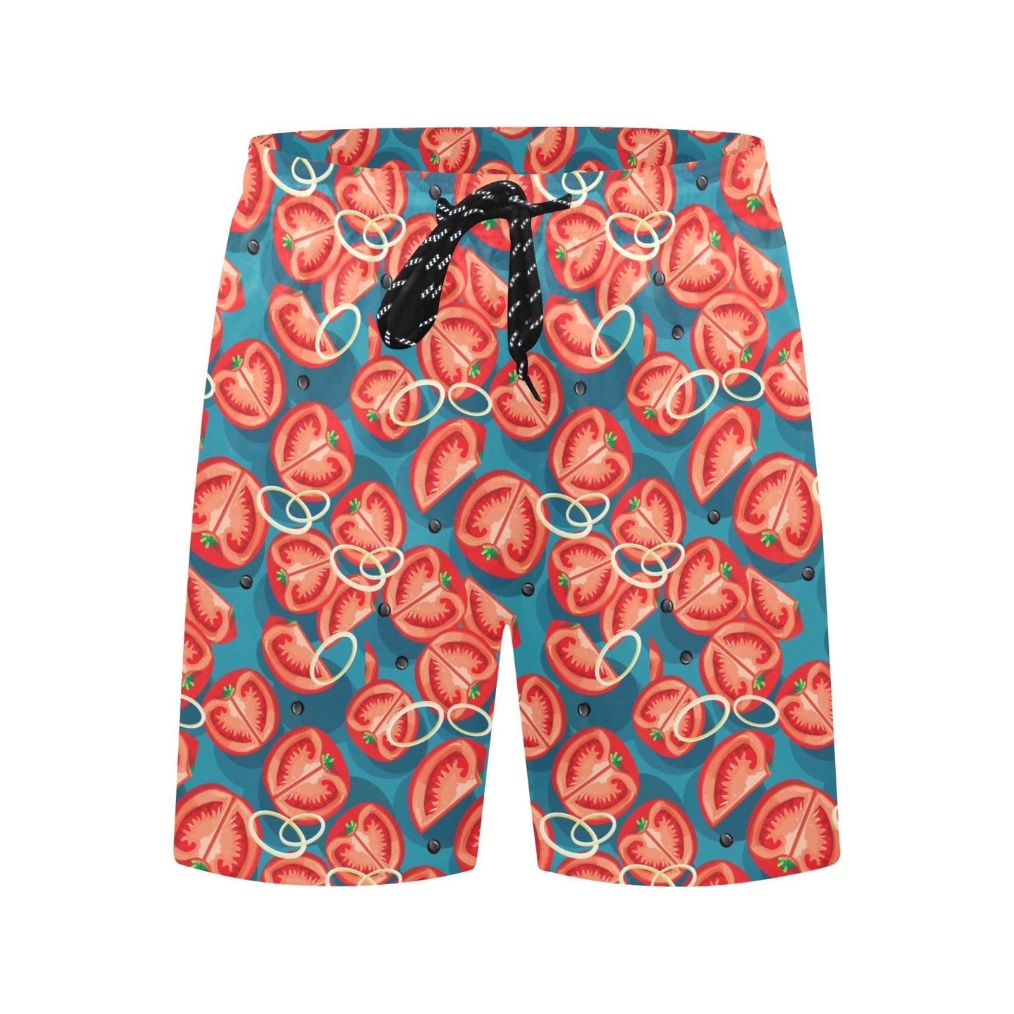 Tomato Print Design LKS301 Men's Swim Trunks Beach Shorts