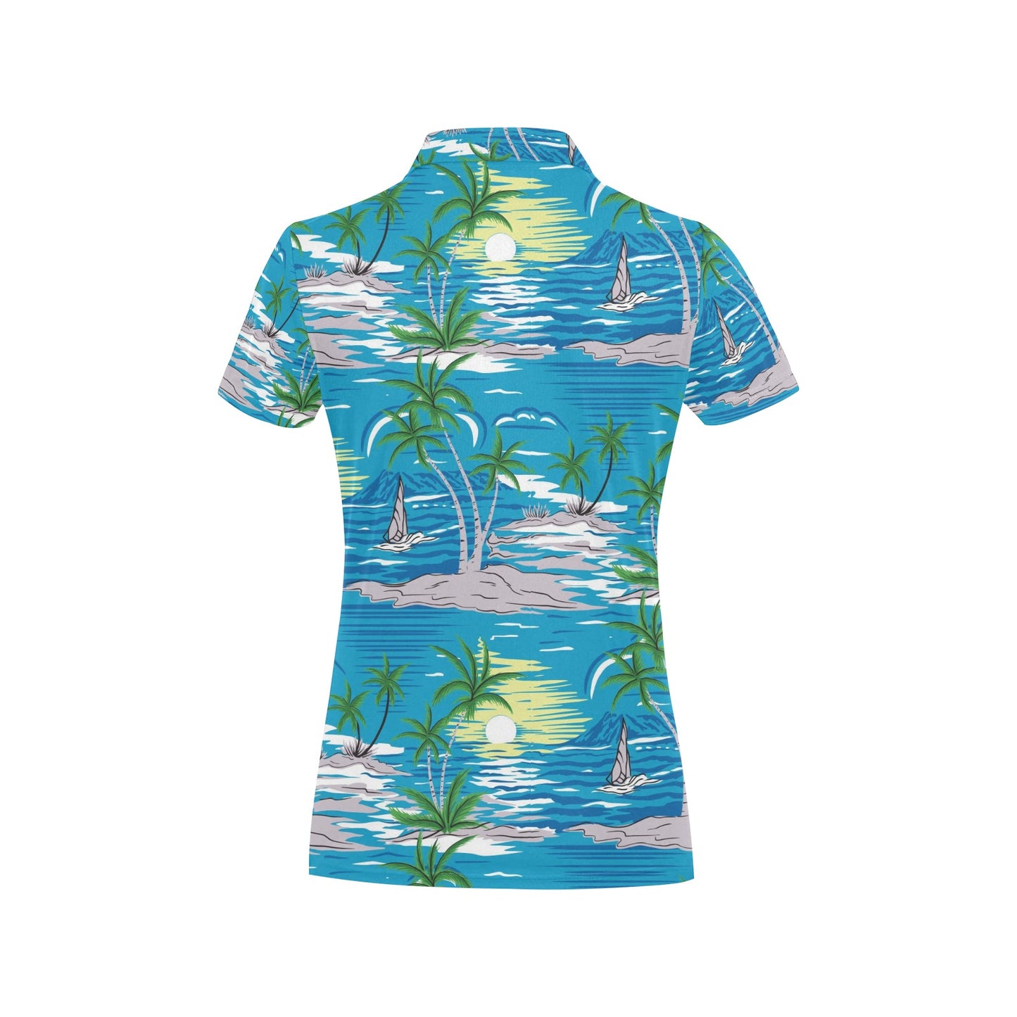 Palm Tree Beach Women's Polo Shirt