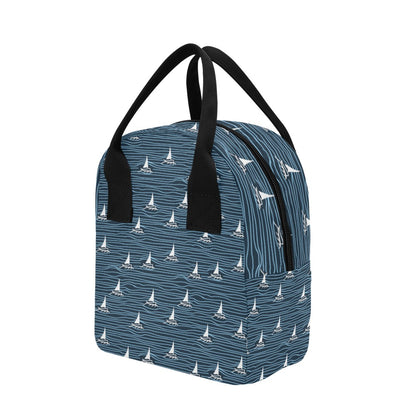 Sailboat Print Design LKS303 Insulated Lunch Bag