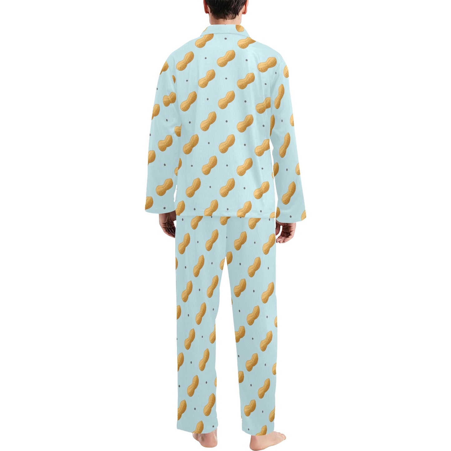 Peanut Pattern Print Design A03 Men's Long Pajama Set