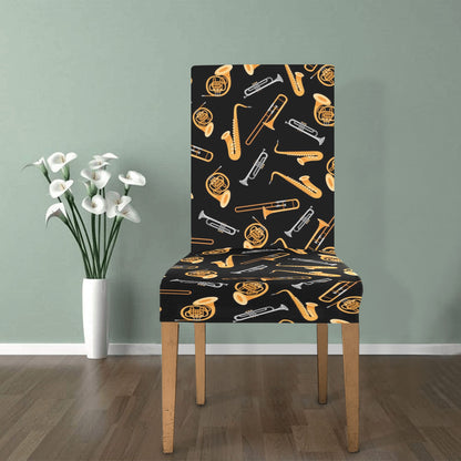 Saxophone Print Design LKS403 Dining Chair Slipcover