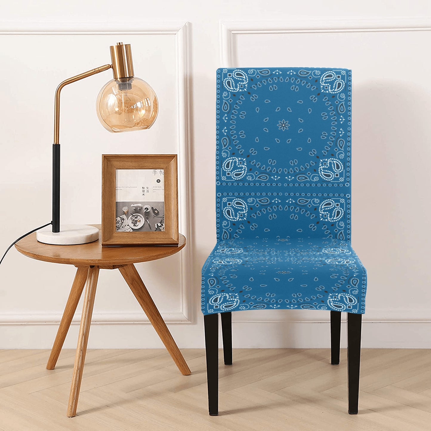 Bandana Blue Print Design LKS301 Dining Chair Slipcover