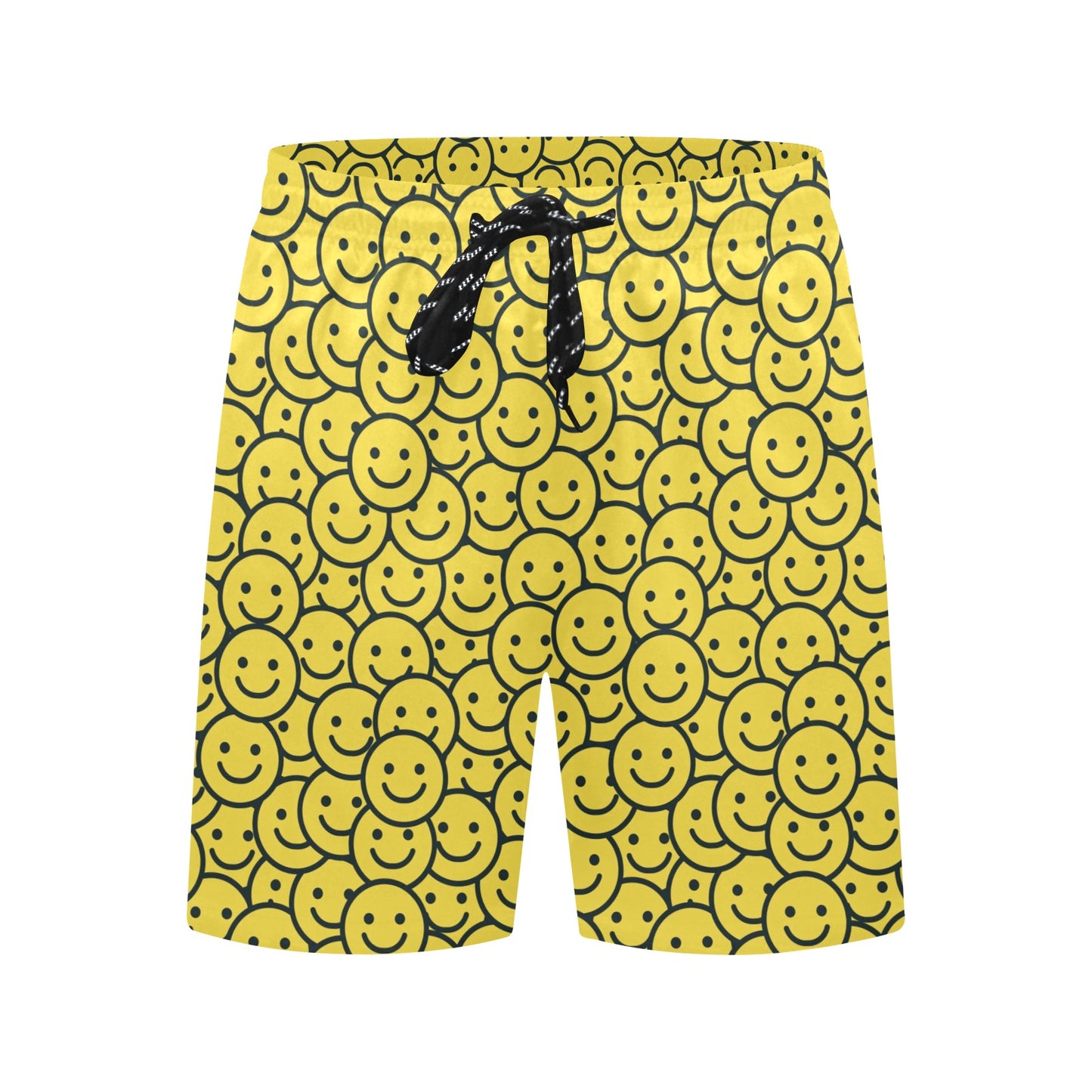 Smiley Face Emoji Print Design LKS302 Men's Swim Trunks Beach Shorts