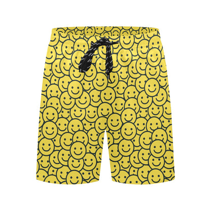Smiley Face Emoji Print Design LKS302 Men's Swim Trunks Beach Shorts