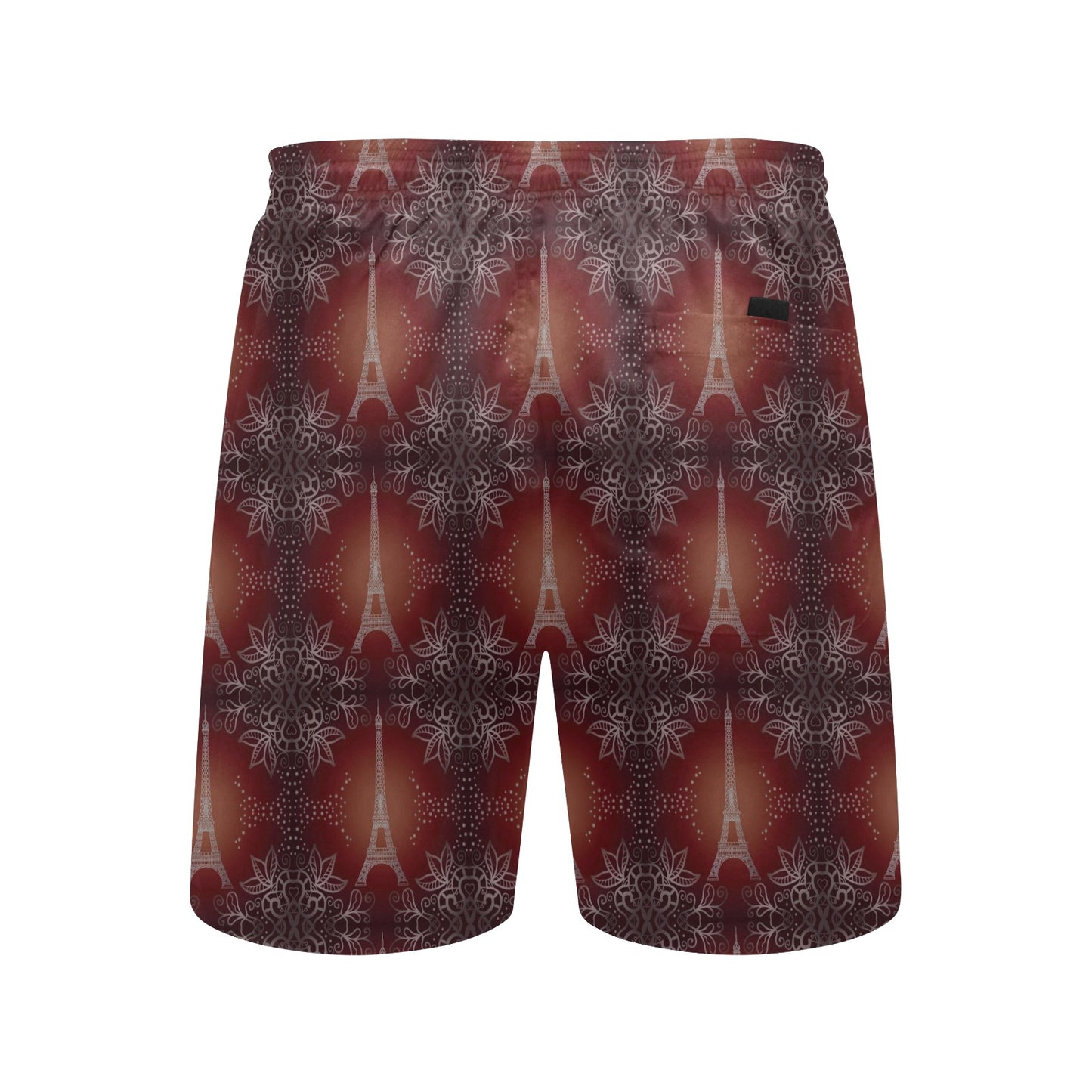 Eiffel Tower Drawing Print Men's Swim Trunks Beach Shorts
