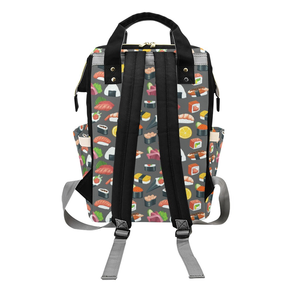 Sushi Print Design LKS302 Diaper Bag Backpack