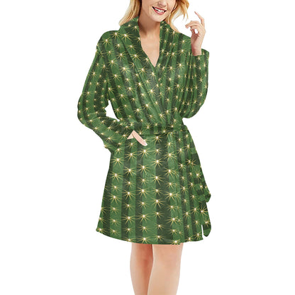Cactus Skin Print Pattern Women's Fleece Robe