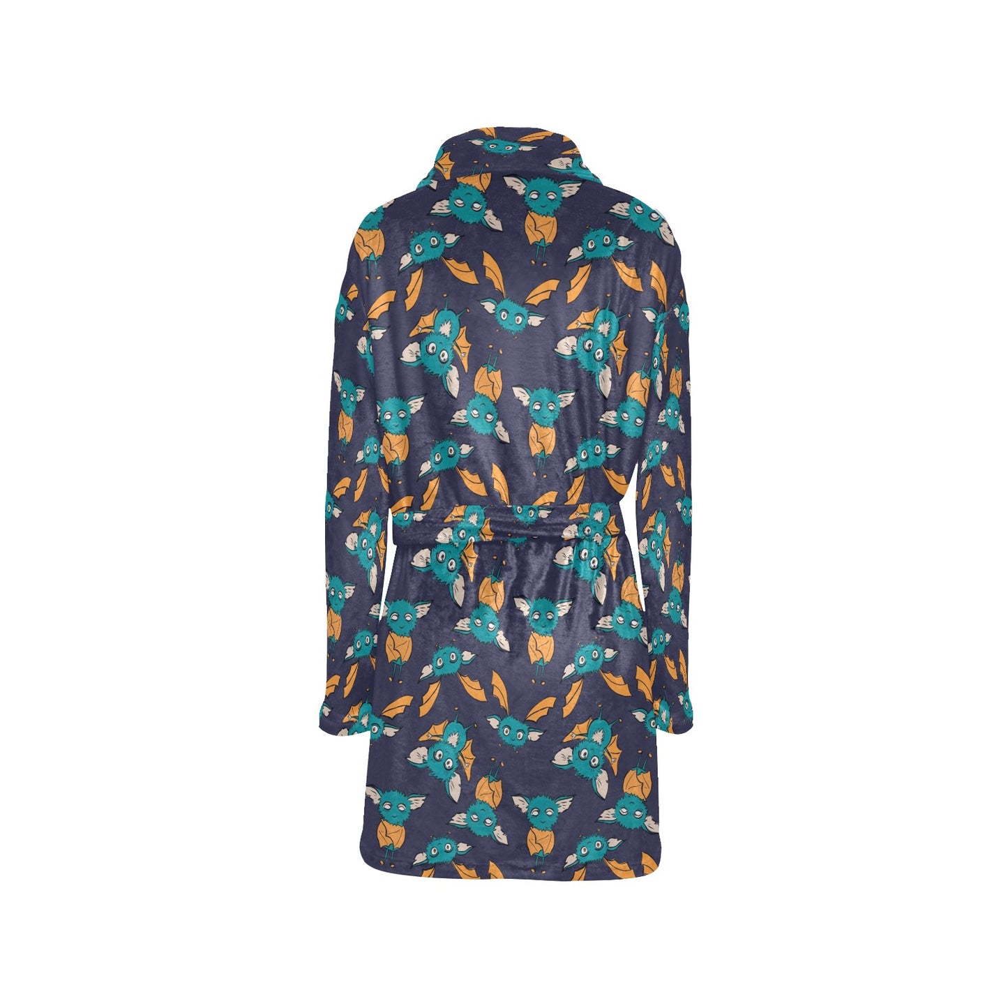 Bat Pattern Print Design 07 Women's Fleece Robe