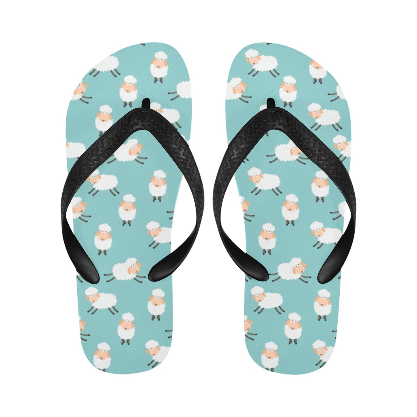 Sheep Print Design LKS406 Flip Flops
