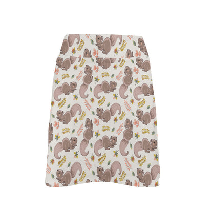 Squirrel Print Design LKS307 17" Golf & Pickleball Skort with Pockets