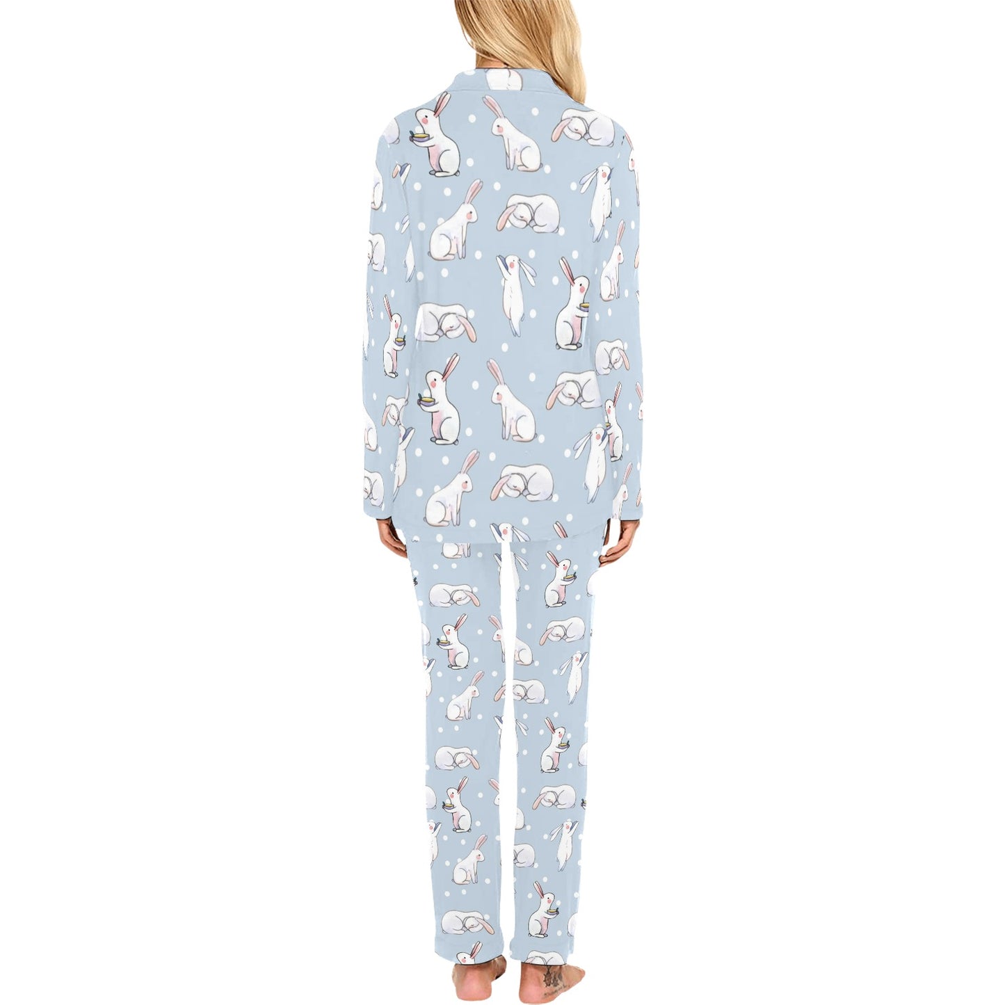 Rabbit Pattern Print Design RB06 Women's Long Pajama Set