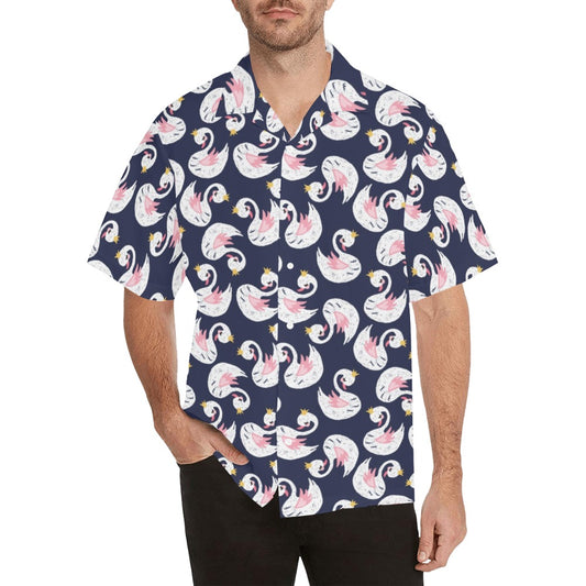 Swan Print Design LKS403 Men's Men's Hawaiian Shirt