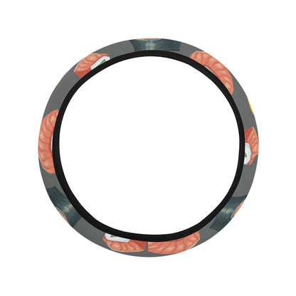 Sushi Print Design LKS302 Steering Wheel Cover with Elastic Edge