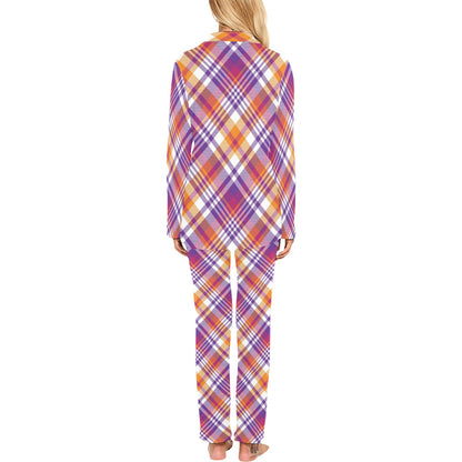 Madras Pattern Print Design 02 Women's Long Pajama Set