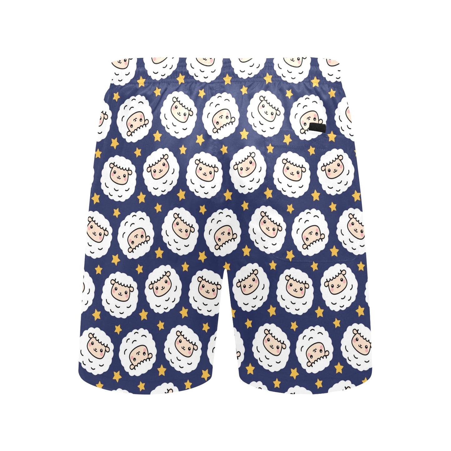 Sheep Print Design LKS402 Men's Swim Trunks Beach Shorts