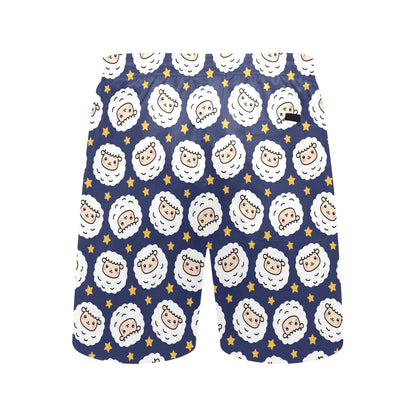 Sheep Print Design LKS402 Men's Swim Trunks Beach Shorts