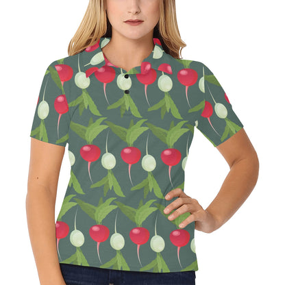 Radish Pattern Print Design A03 Women's Polo Shirt