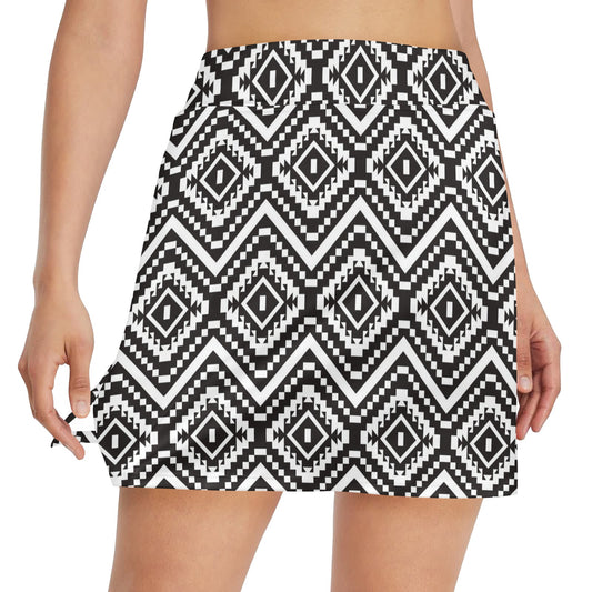 Tribal Pattern Print Design LKS303 17" Golf & Pickleball Skort with Pockets