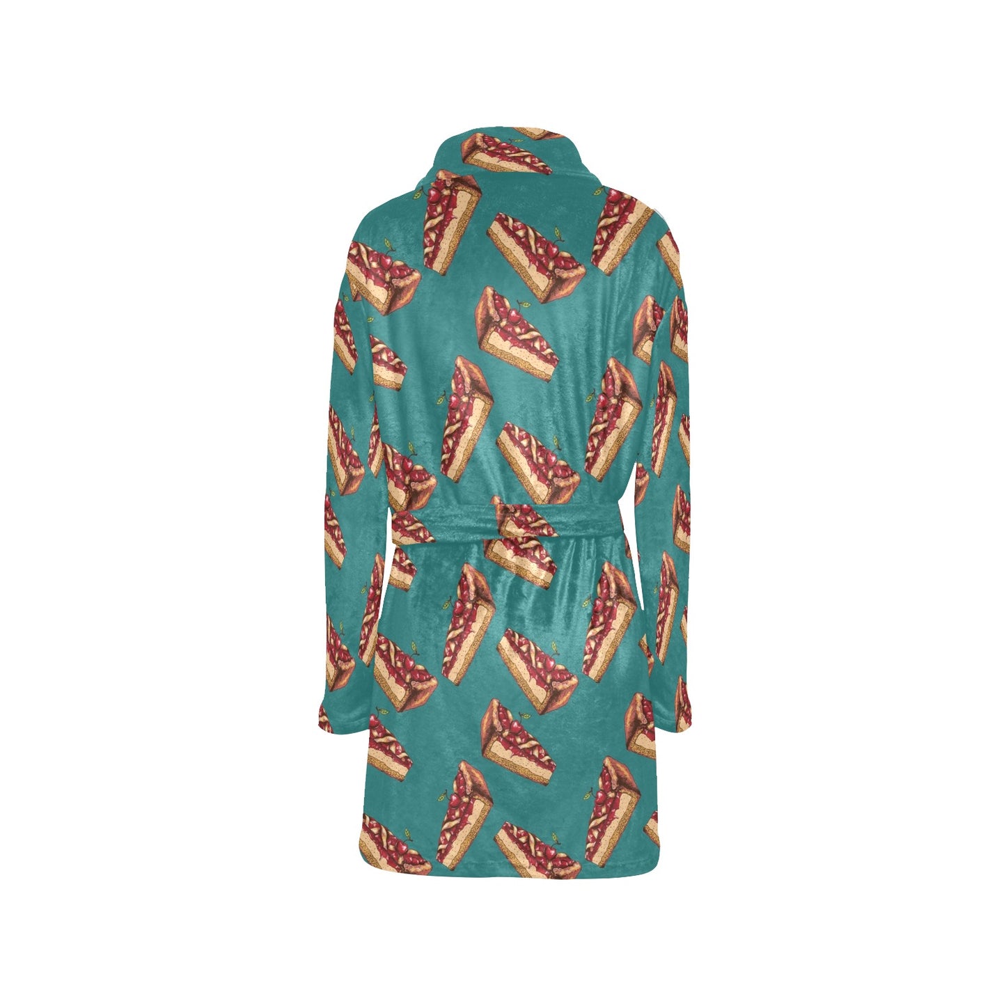 Cheesecake Cherry Pattern Print Design CK03 Women's Fleece Robe