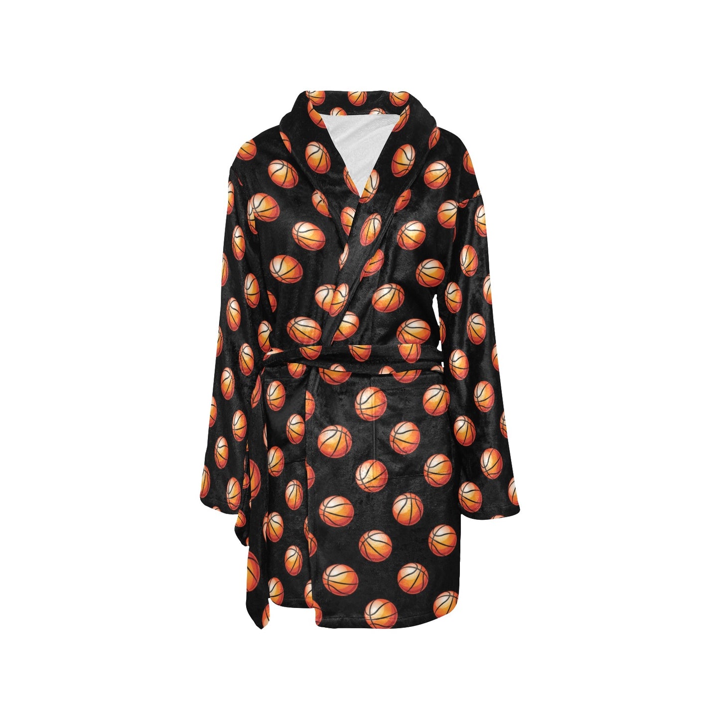 Basketball Pattern Print Design 01 Women's Fleece Robe