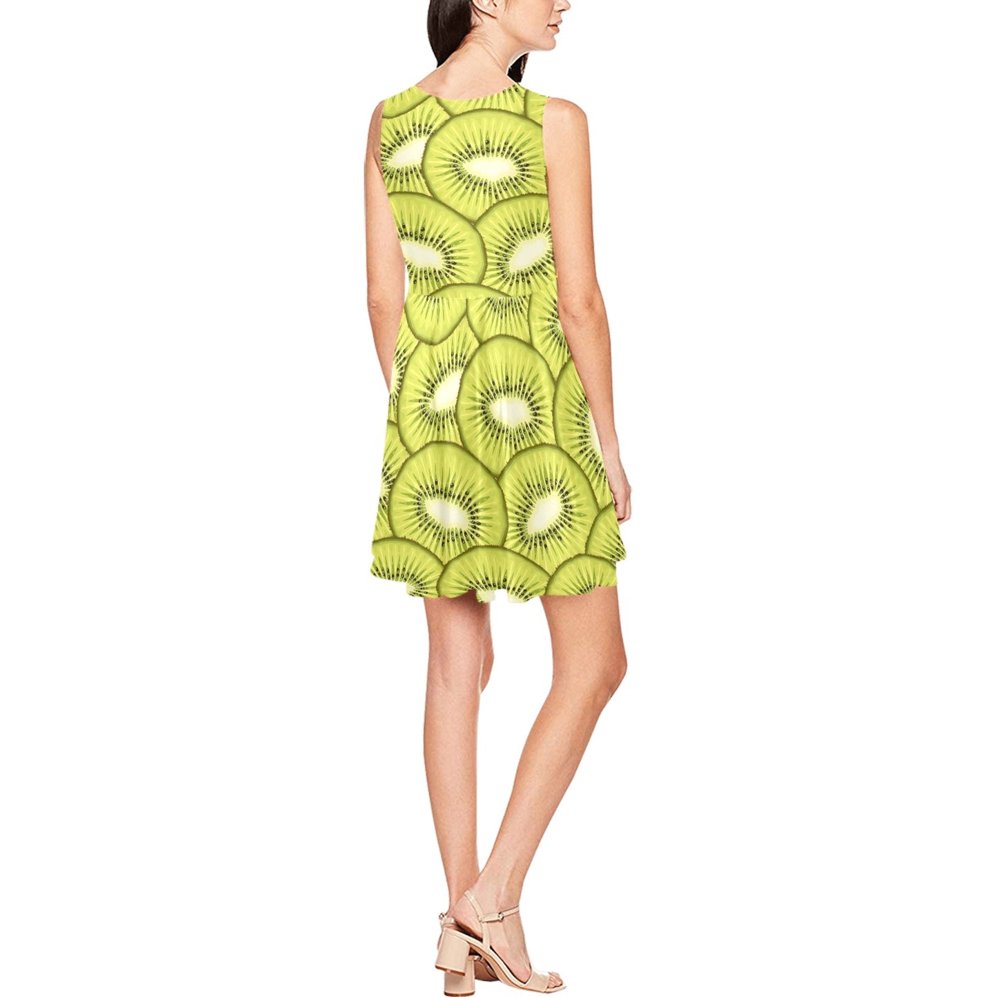 Kiwi Pattern Print Design KW07 Sleeveless Dress