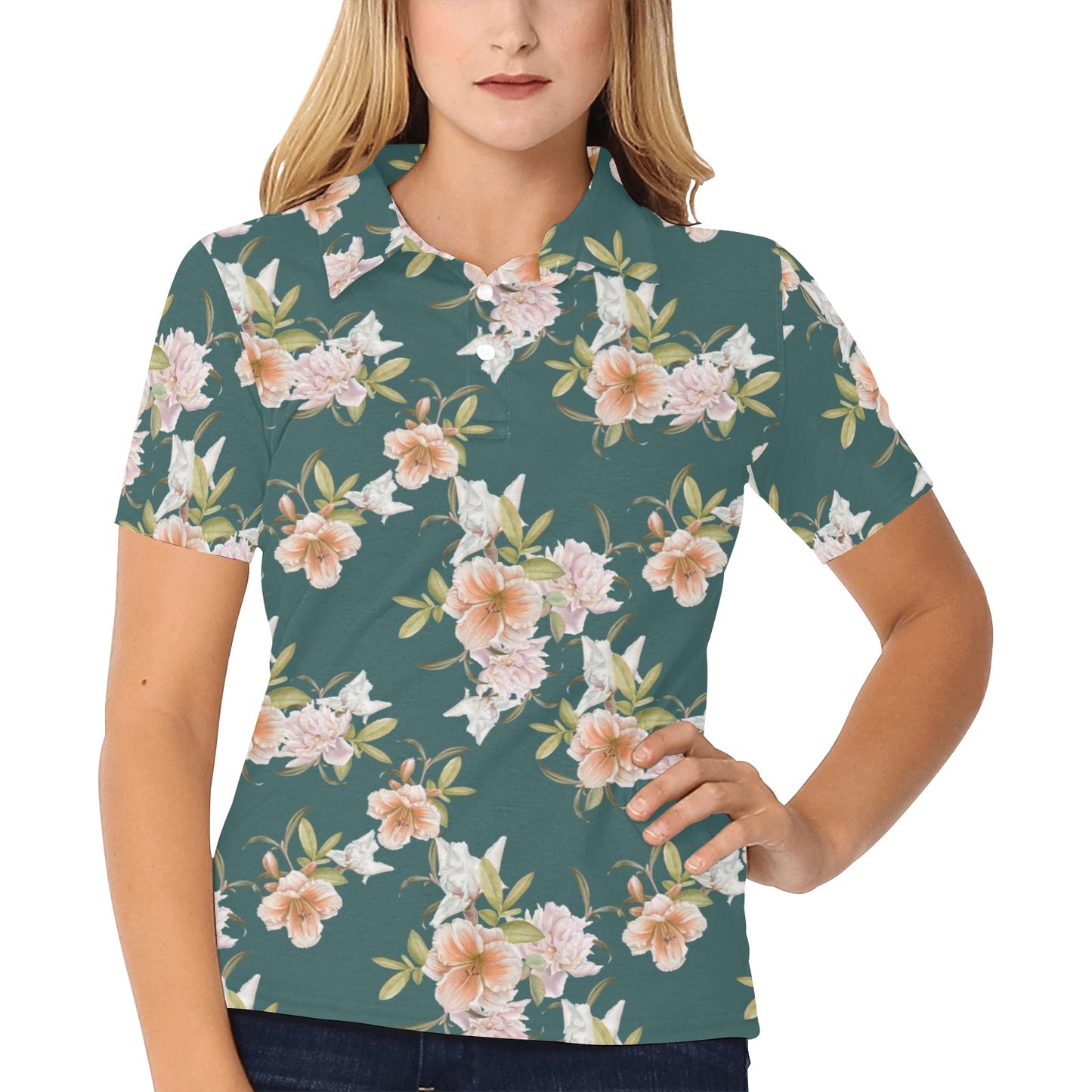 Iris Pattern Print Design IR01 Women's Polo Shirt