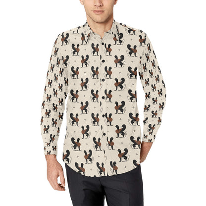 Ancient Greek Print Design LKS3010 Men's Long Sleeve Dress Shirt