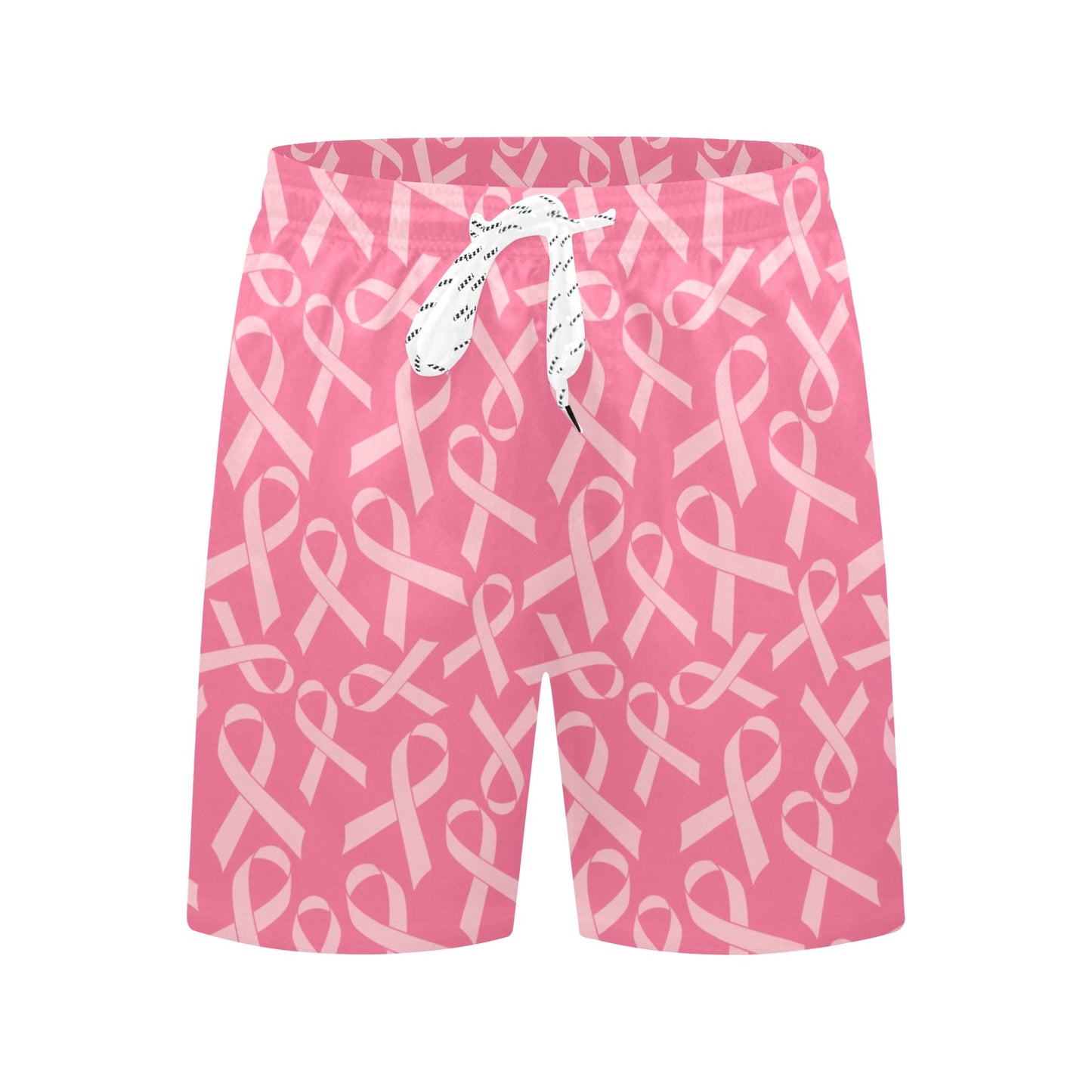 Breast Cancer Awareness Themed Men's Swim Trunks Beach Shorts