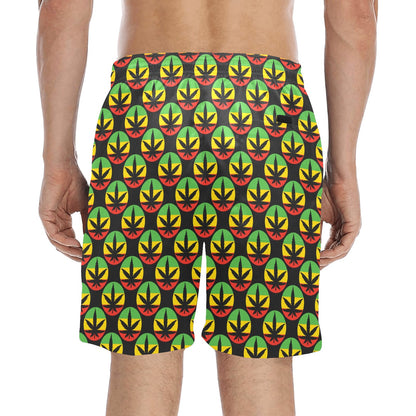 Rasta Reggae Color Design Men's Swim Trunks Beach Shorts