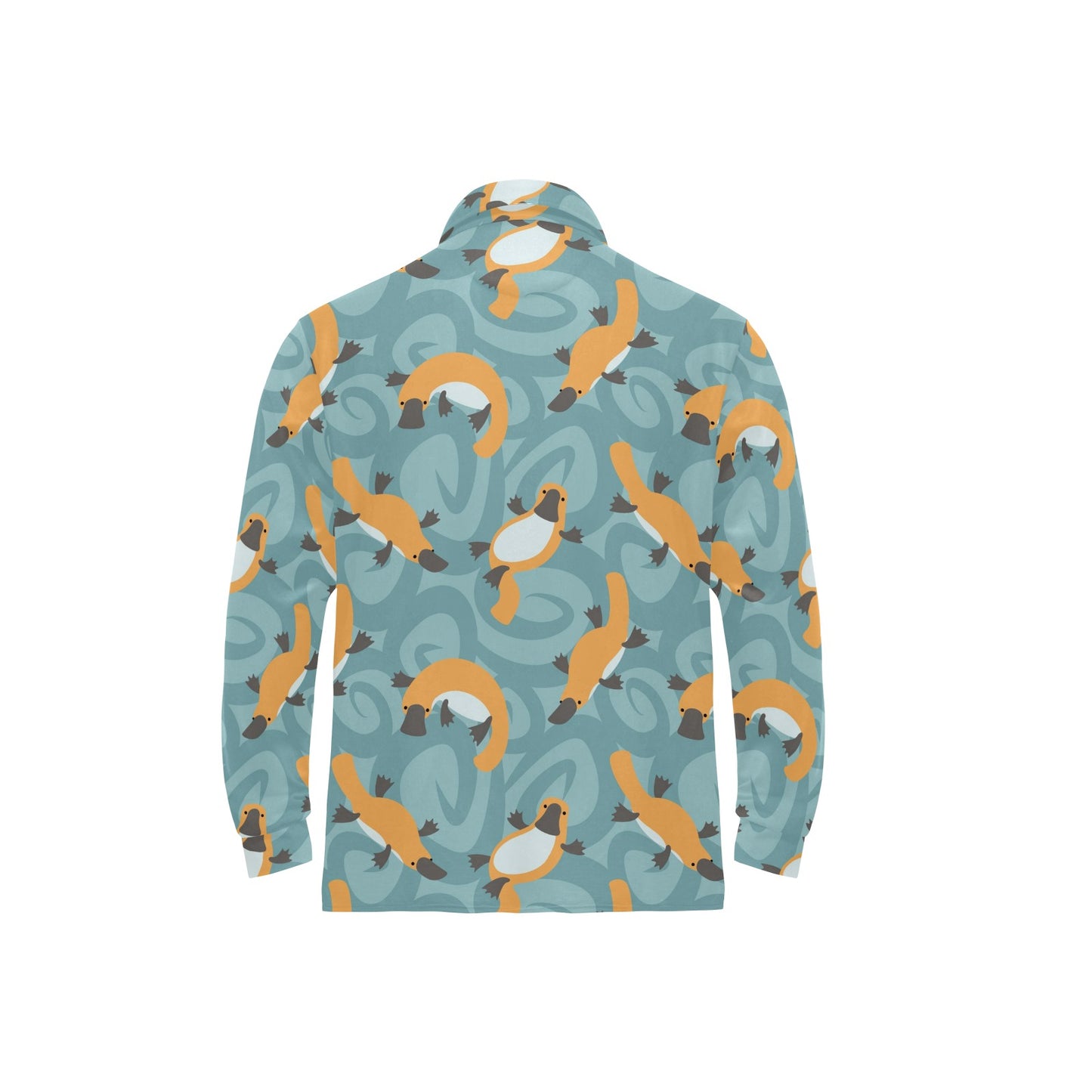 Platypus Pattern Print Design A01 Long Sleeve Polo Shirt For Men's